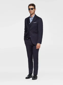 Abito blu navy in pura lana Reda