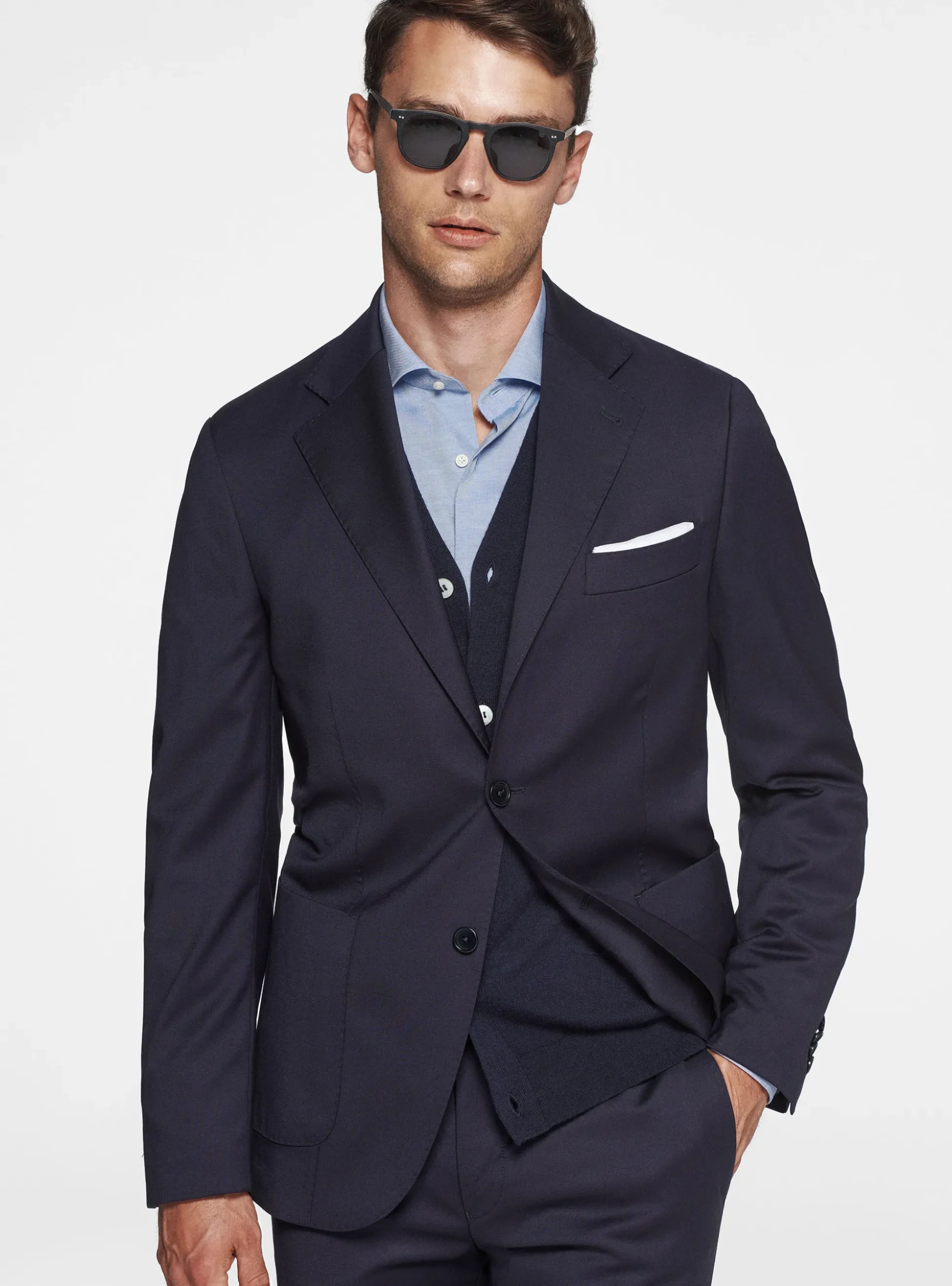 Abito blu navy in pura lana Reda