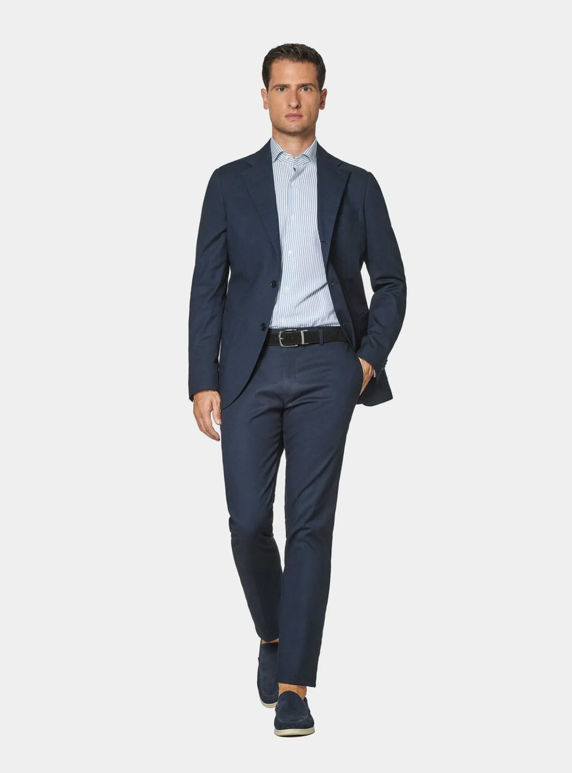 Abito navy in puro cotone armaturato