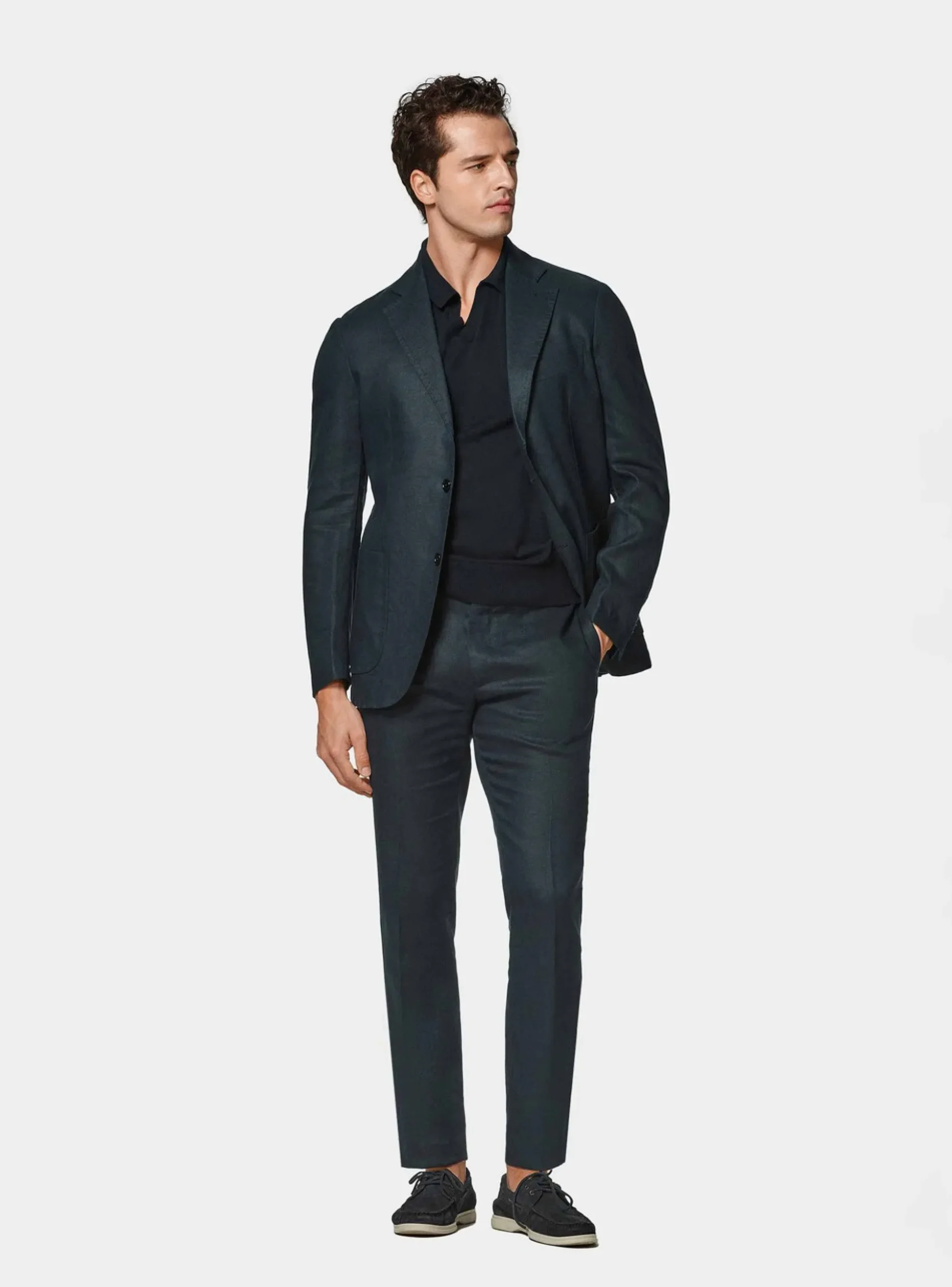 Abito navy in puro lino