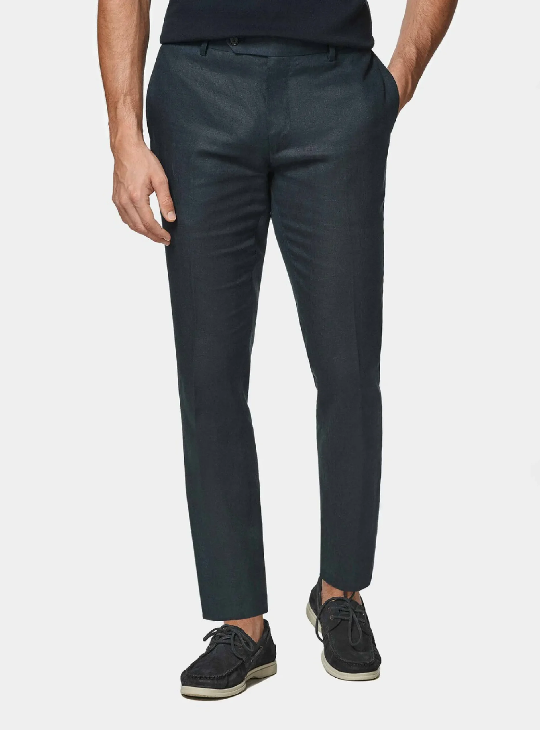 Abito navy in puro lino