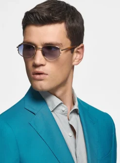 Abito petrolio in pura lana Vitale Barberis Canonico
