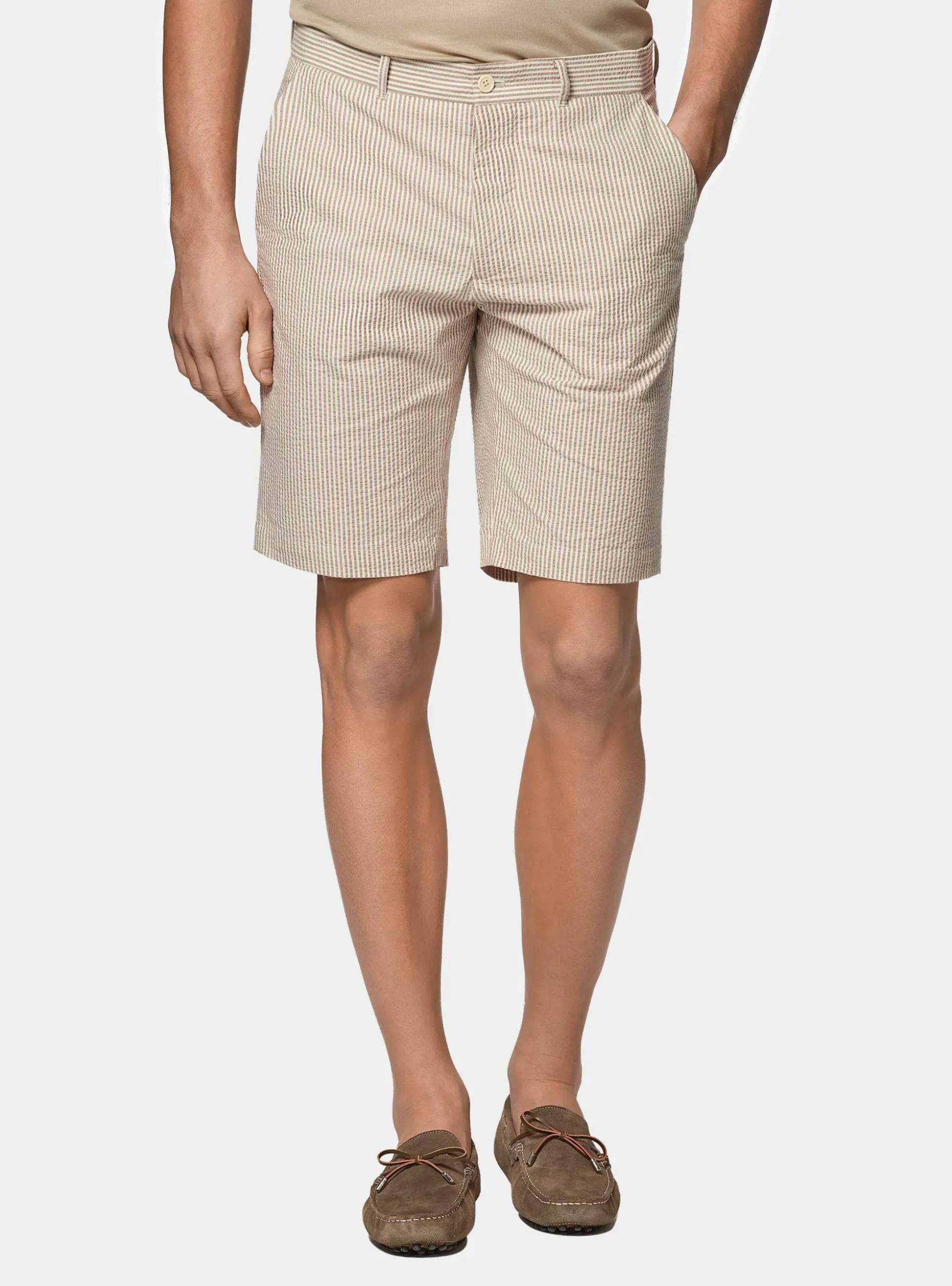 Bermuda seersucker in cotone stretch