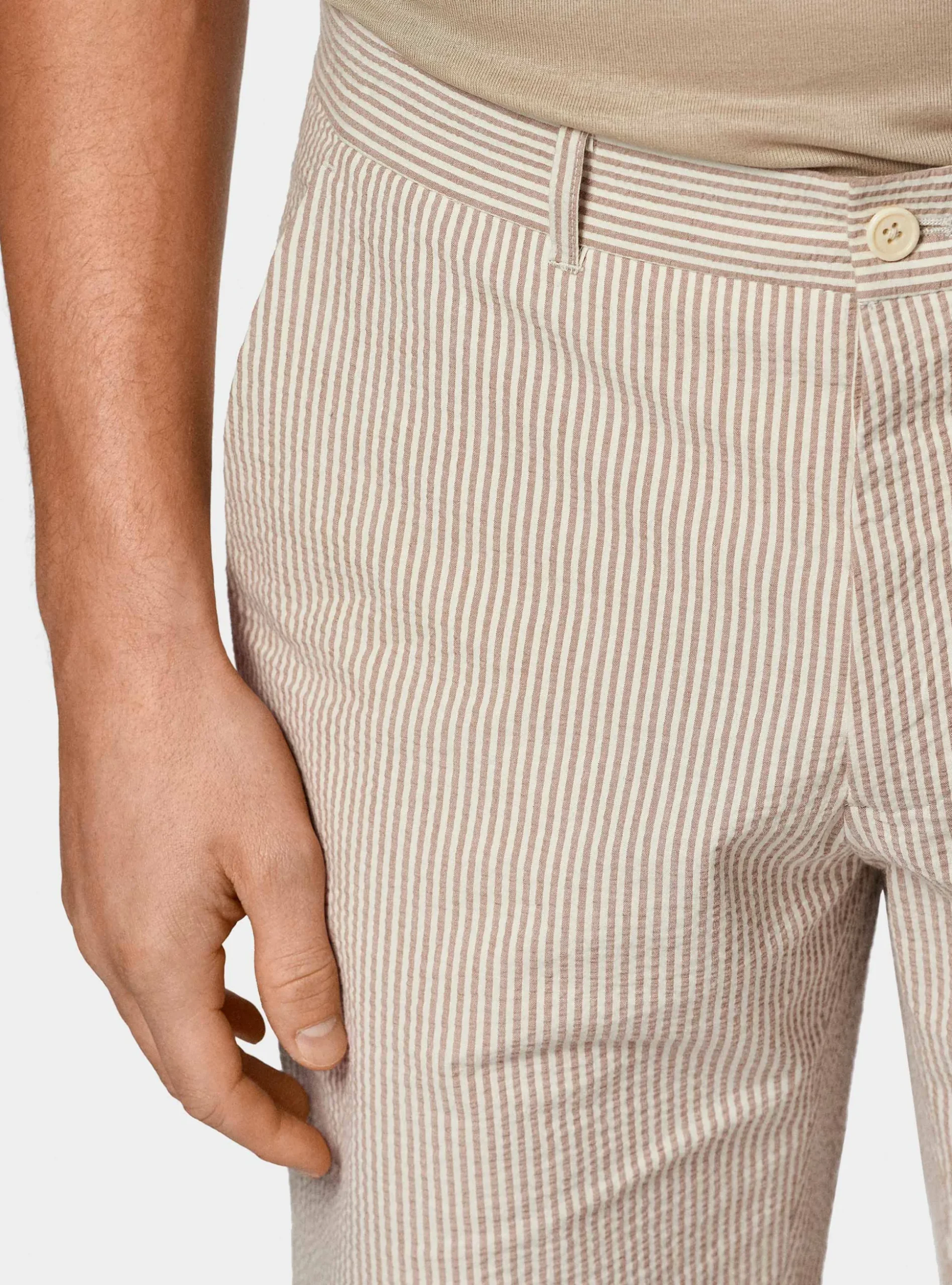 Bermuda seersucker in cotone stretch