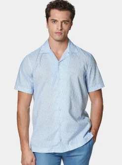 Camicia bowling in lino e cotone stampato