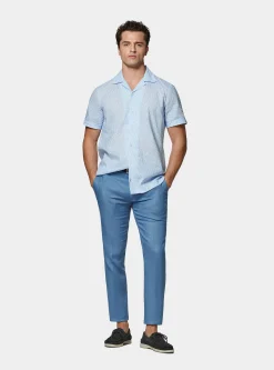 Camicia bowling in lino e cotone stampato