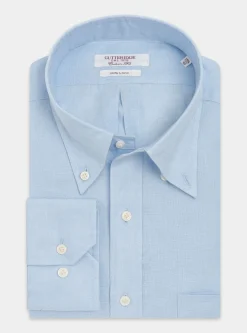 Camicia classic fit comoda in puro lino con collo button down