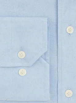 Camicia classic fit comoda in puro lino con collo button down