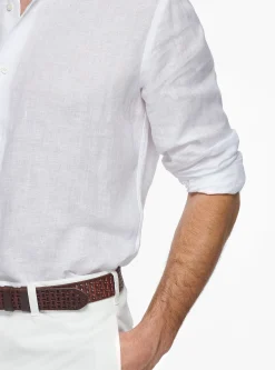 Camicia collo italiano in puro lino