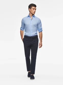 Camicia collo italiano in puro lino