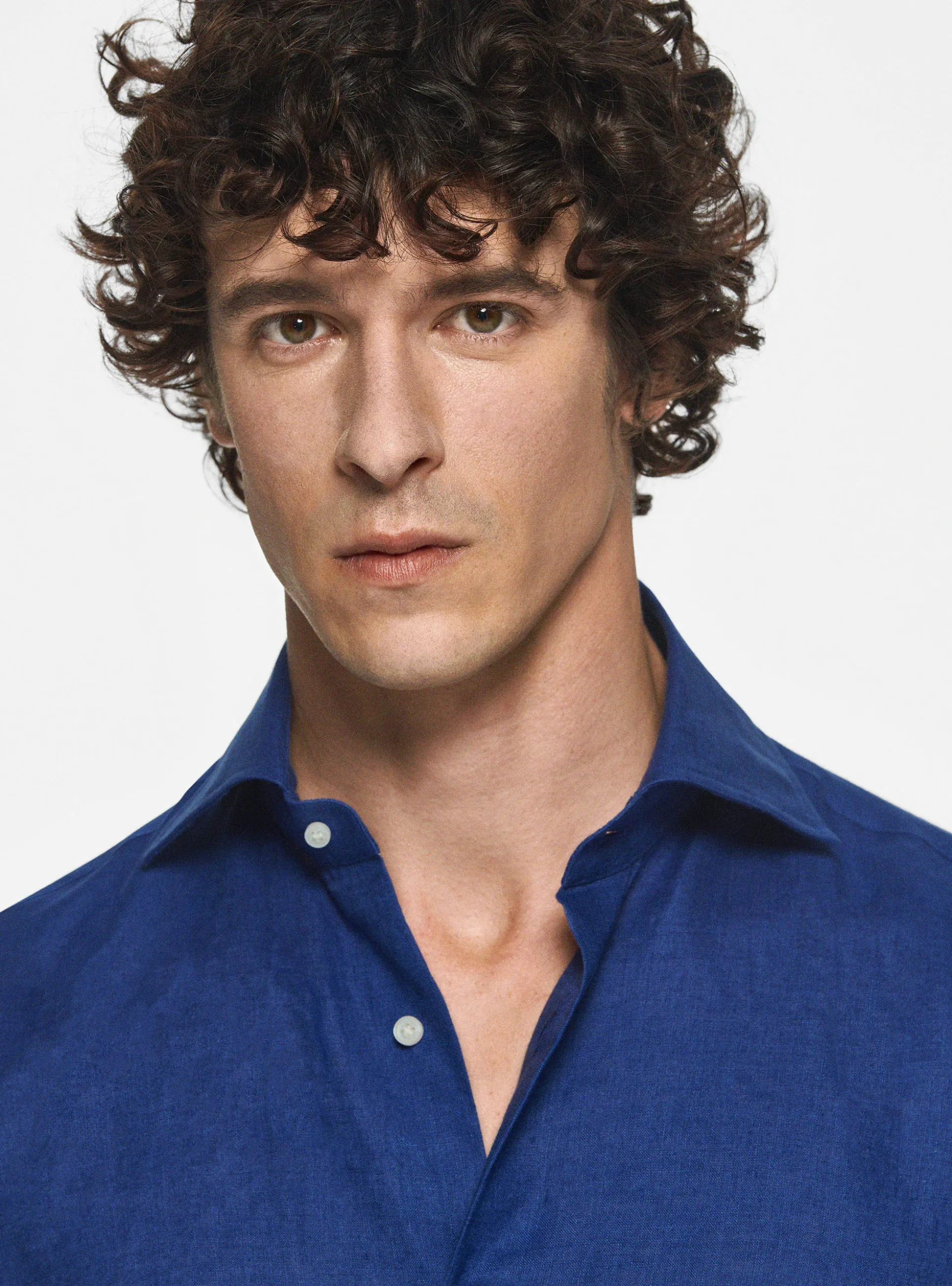 Camicia collo italiano in puro lino