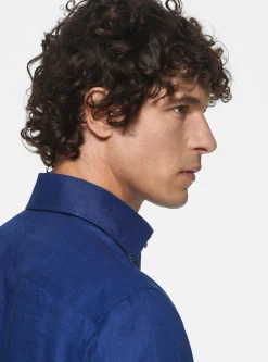 Camicia collo italiano in puro lino