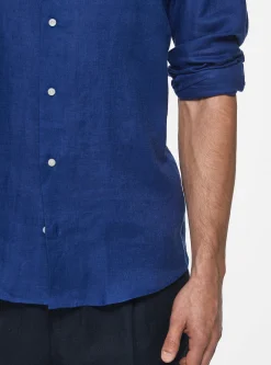 Camicia collo italiano in puro lino