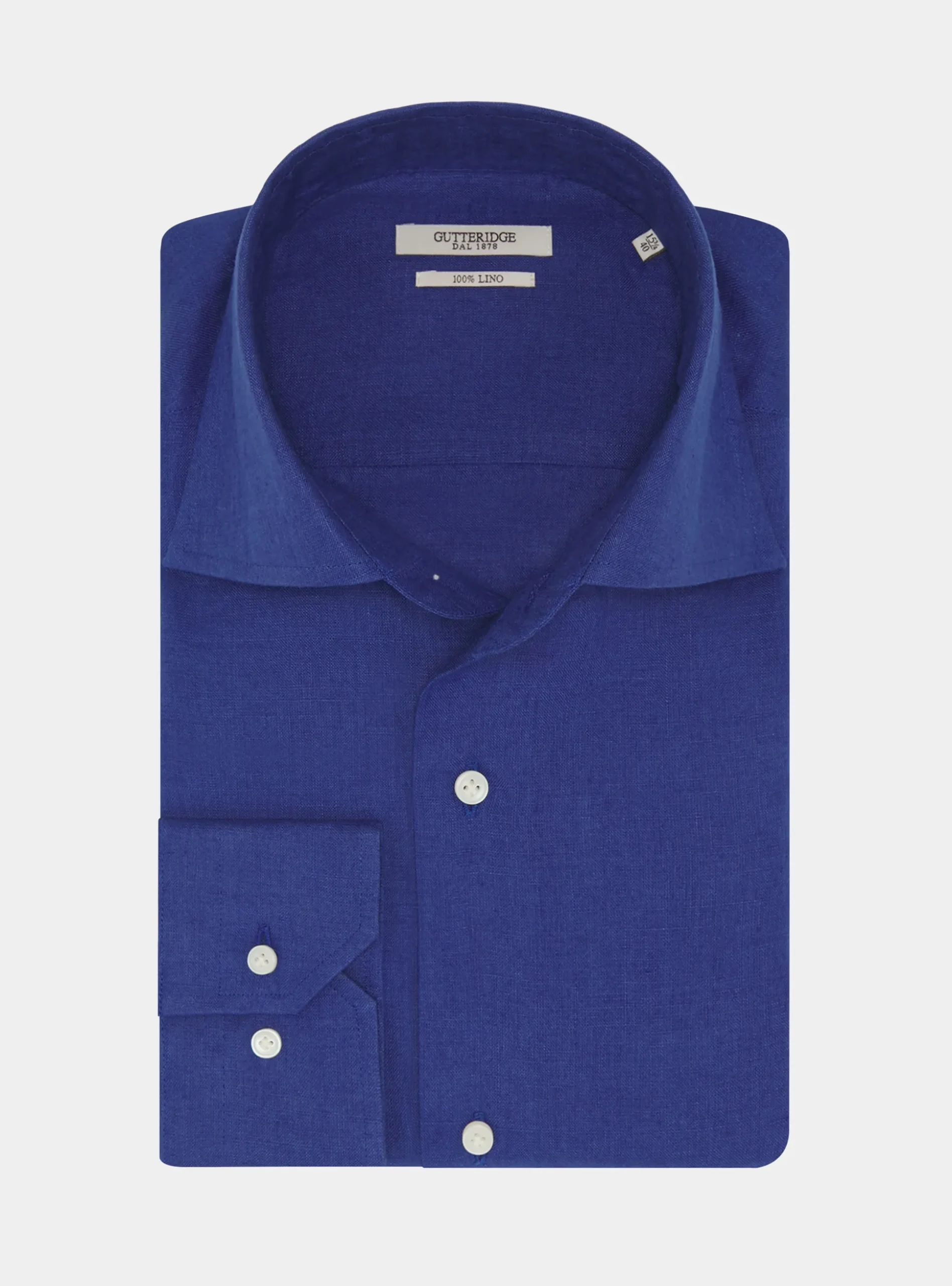Camicia collo italiano in puro lino