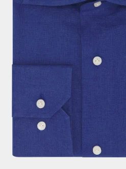 Camicia collo italiano in puro lino