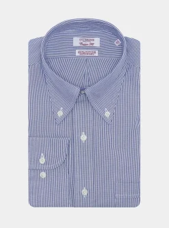 Camicia confortevole in cotone oxford rigato