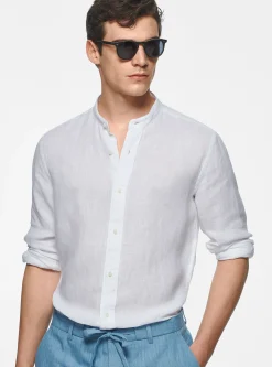 Camicia coreana in puro lino