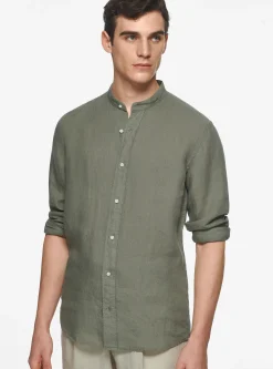 Camicia coreana in puro lino