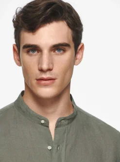Camicia coreana in puro lino