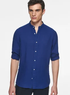 Camicia coreana in puro lino