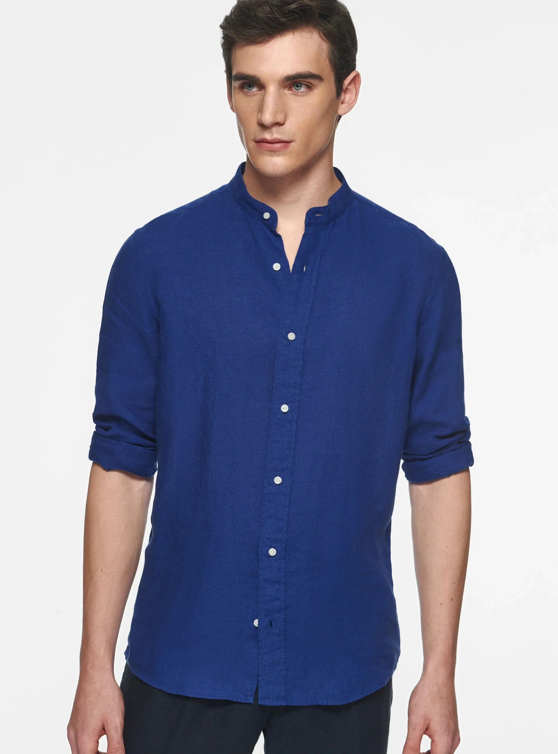 Camicia coreana in puro lino