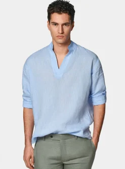 Camicia coreana in puro lino