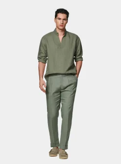 Camicia coreana in puro lino
