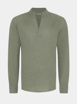 Camicia coreana in puro lino