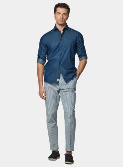 Camicia denim in cotone chambray