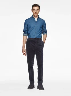 Camicia in cotone chambray