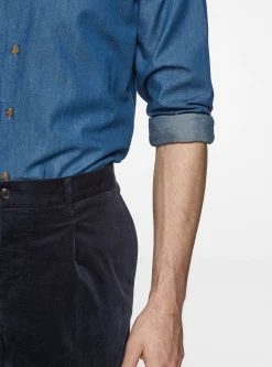 Camicia in cotone chambray