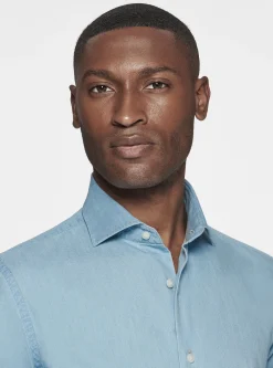 Camicia in cotone chambray