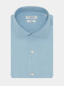 Camicia in cotone chambray