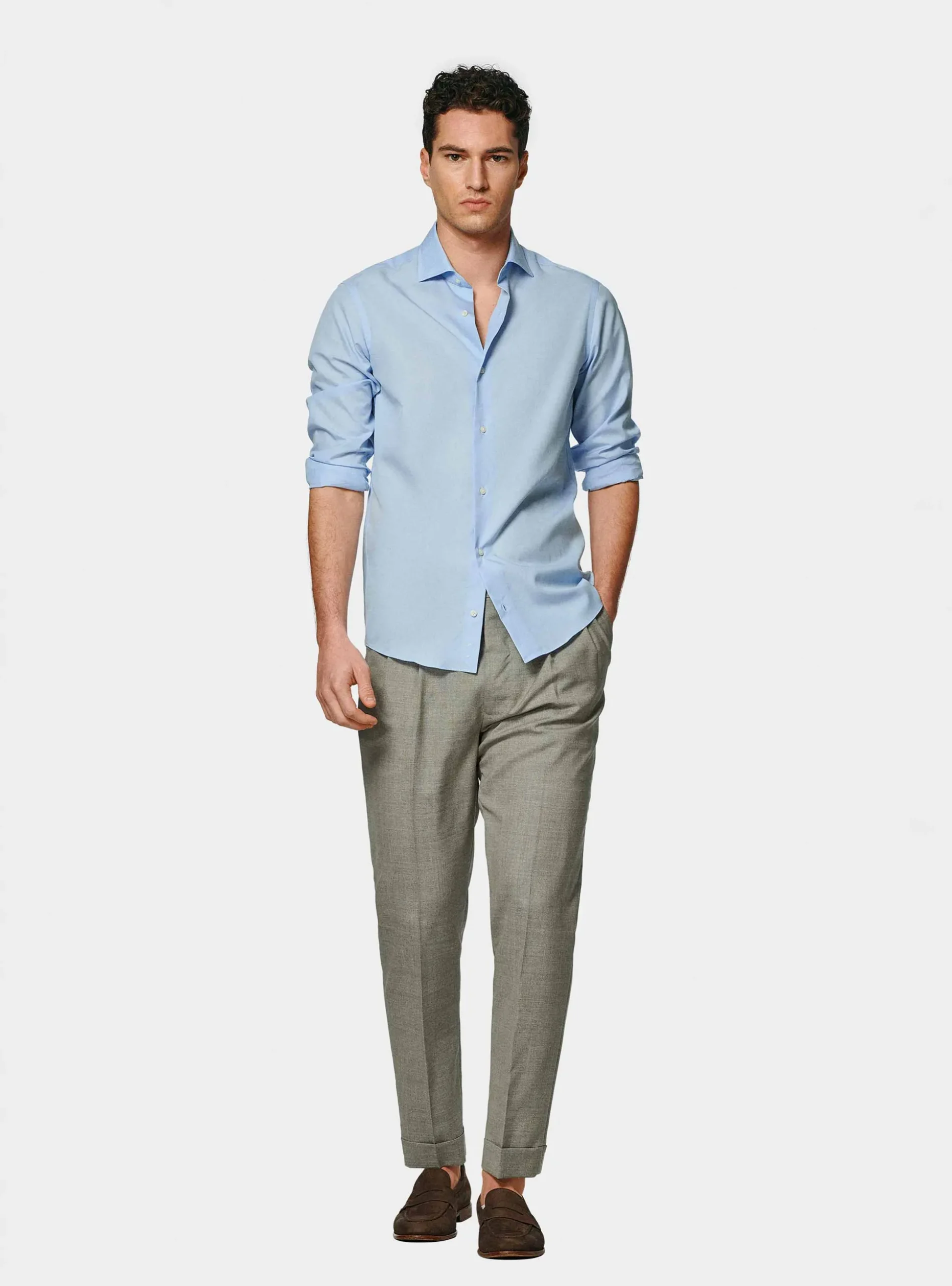 Camicia in fil a fil di cotone