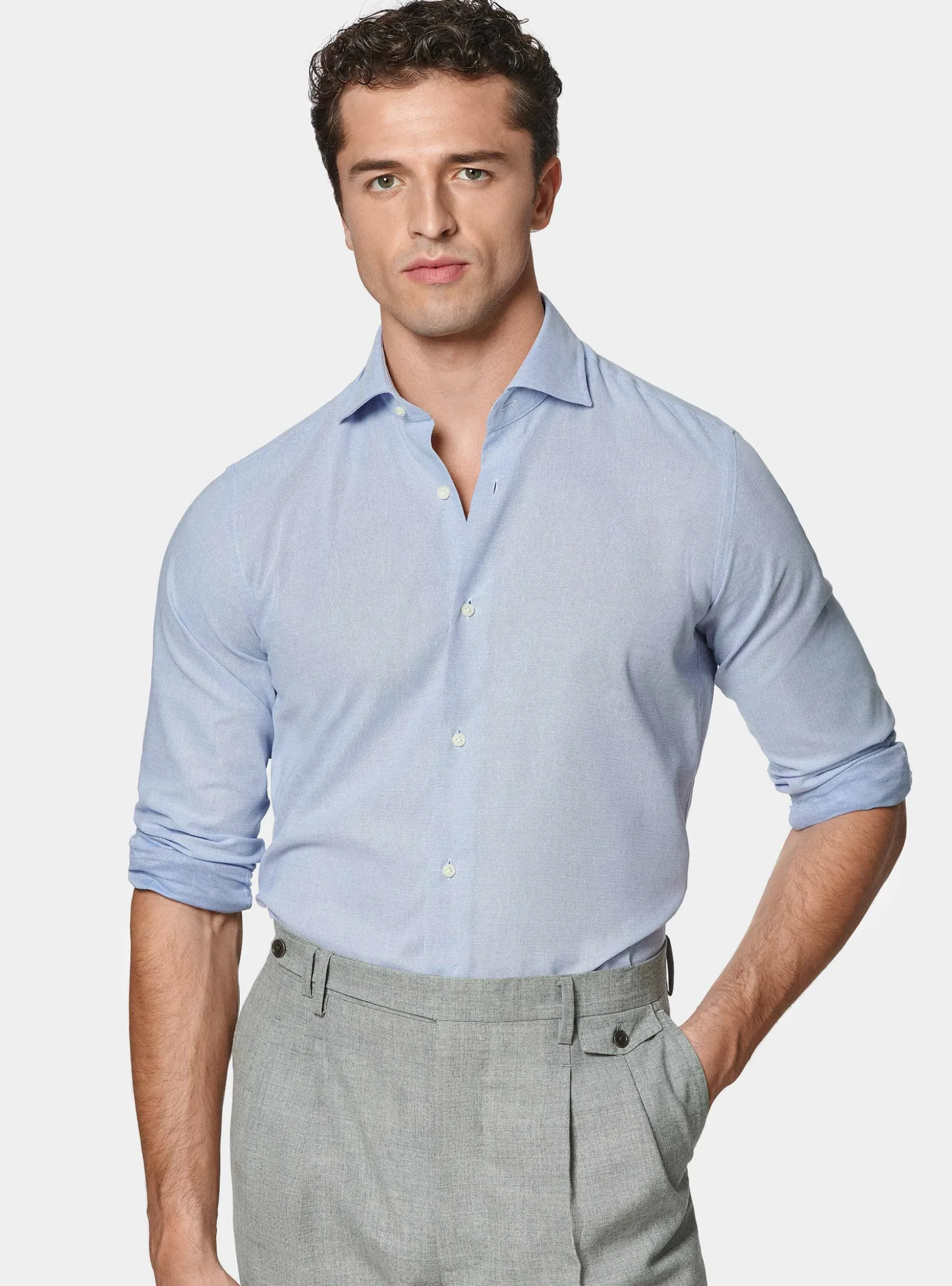 Camicia in misto cotone operato
