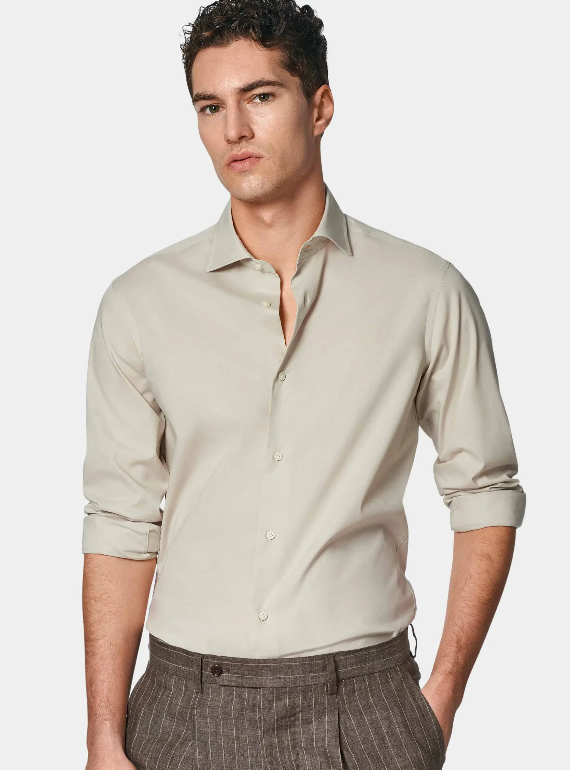 Camicia in popeline stretch