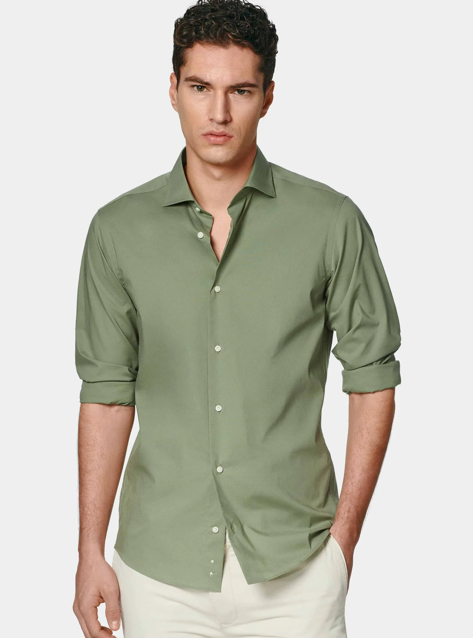 Camicia in popeline stretch