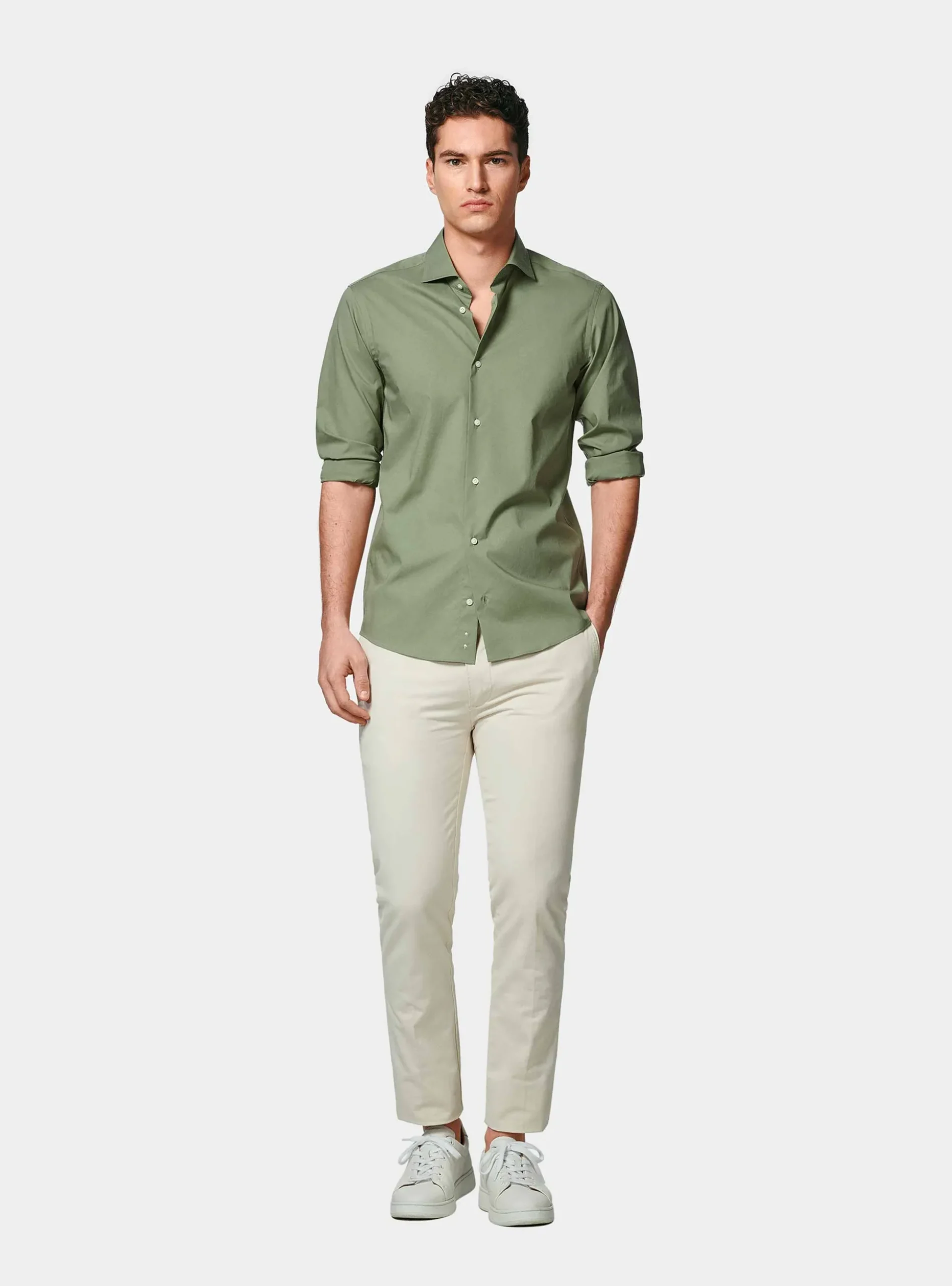 Camicia in popeline stretch