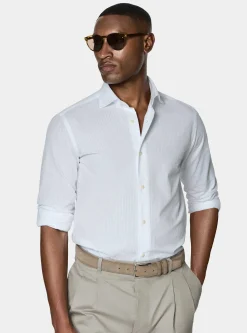 Camicia in puro cotone seersucker