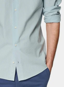 Camicia in puro cotone seersucker