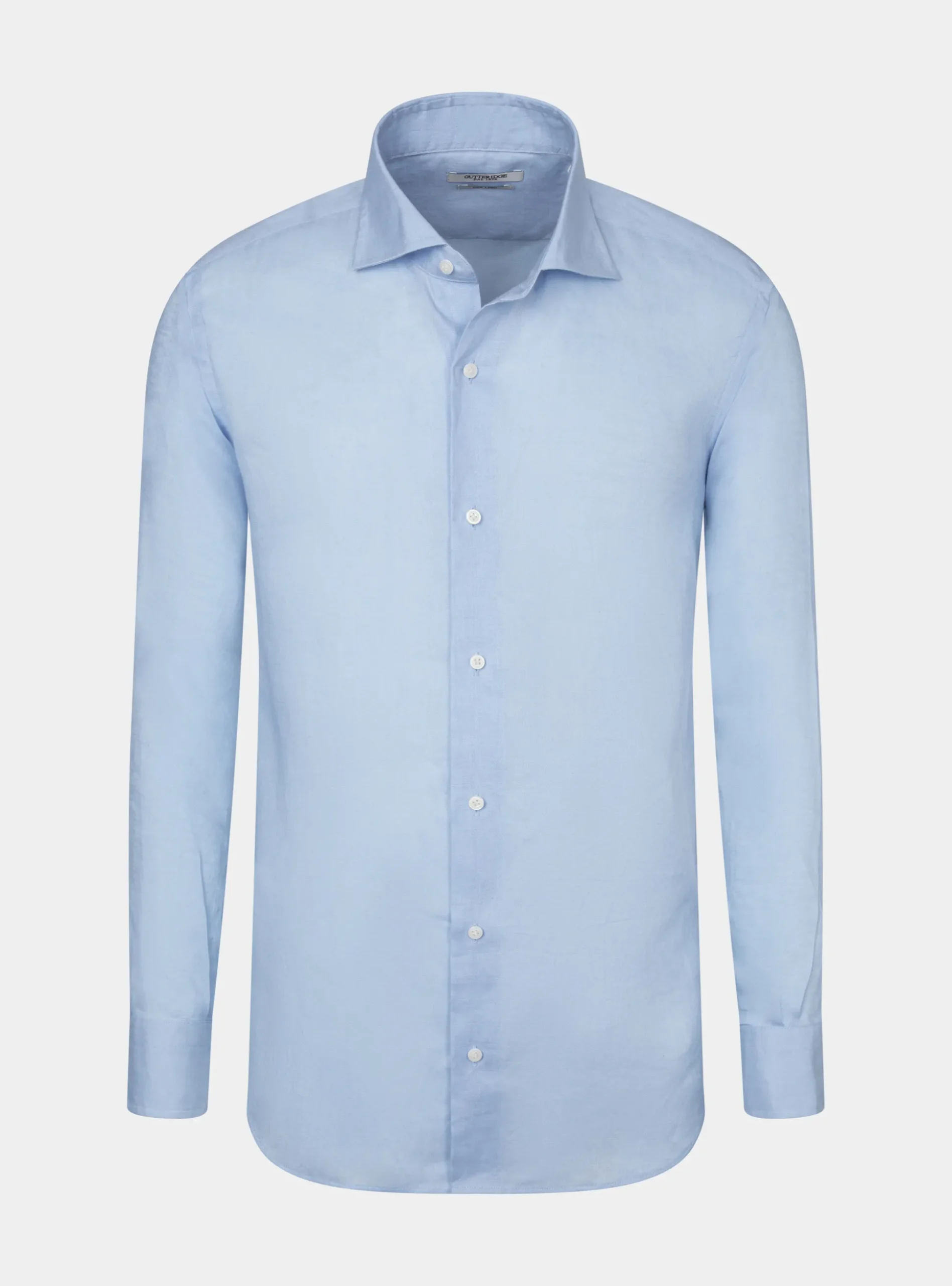 Camicia in puro lino con collo semi francese