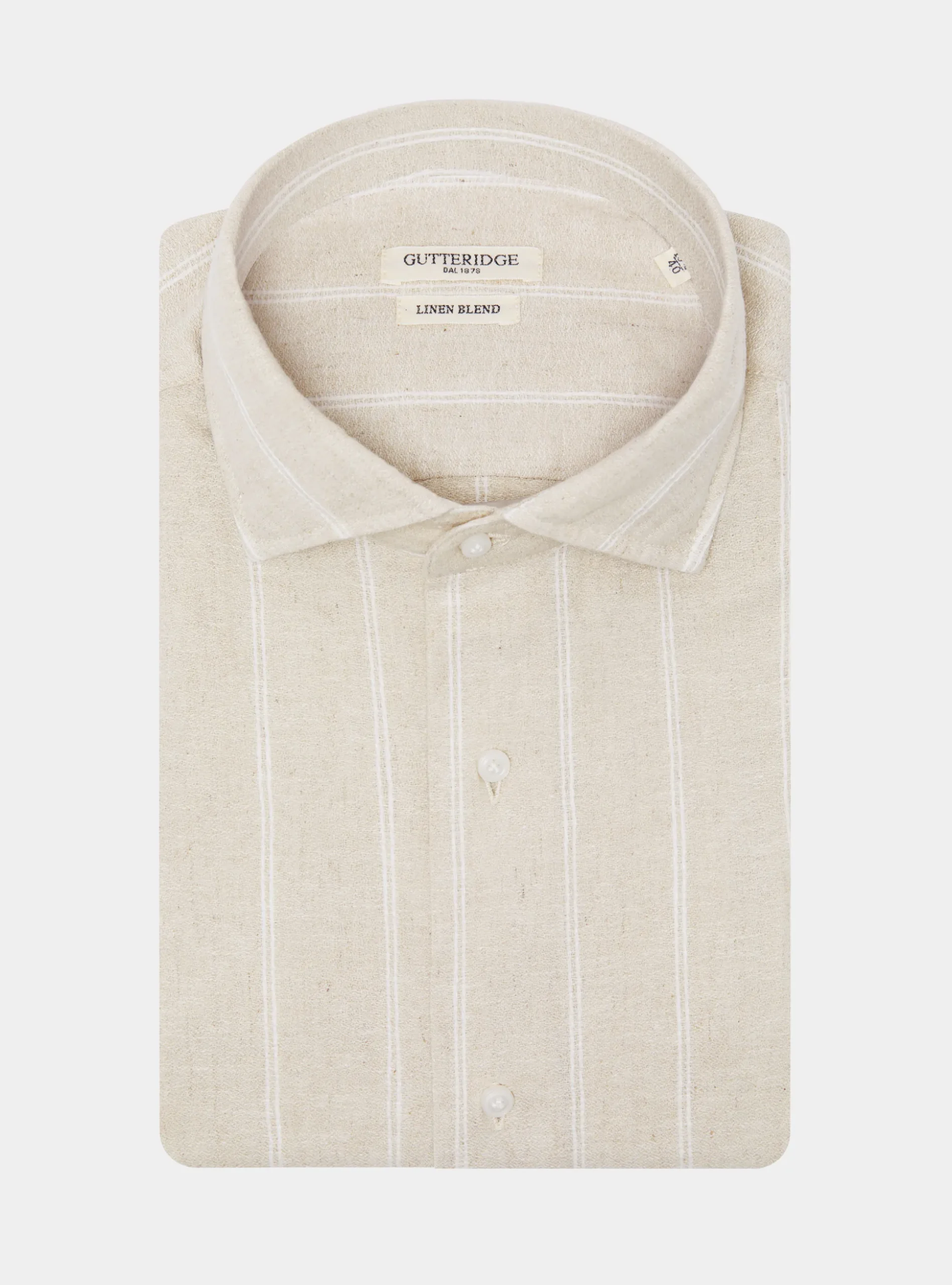 Camicia rigata in lino crepe e cotone
