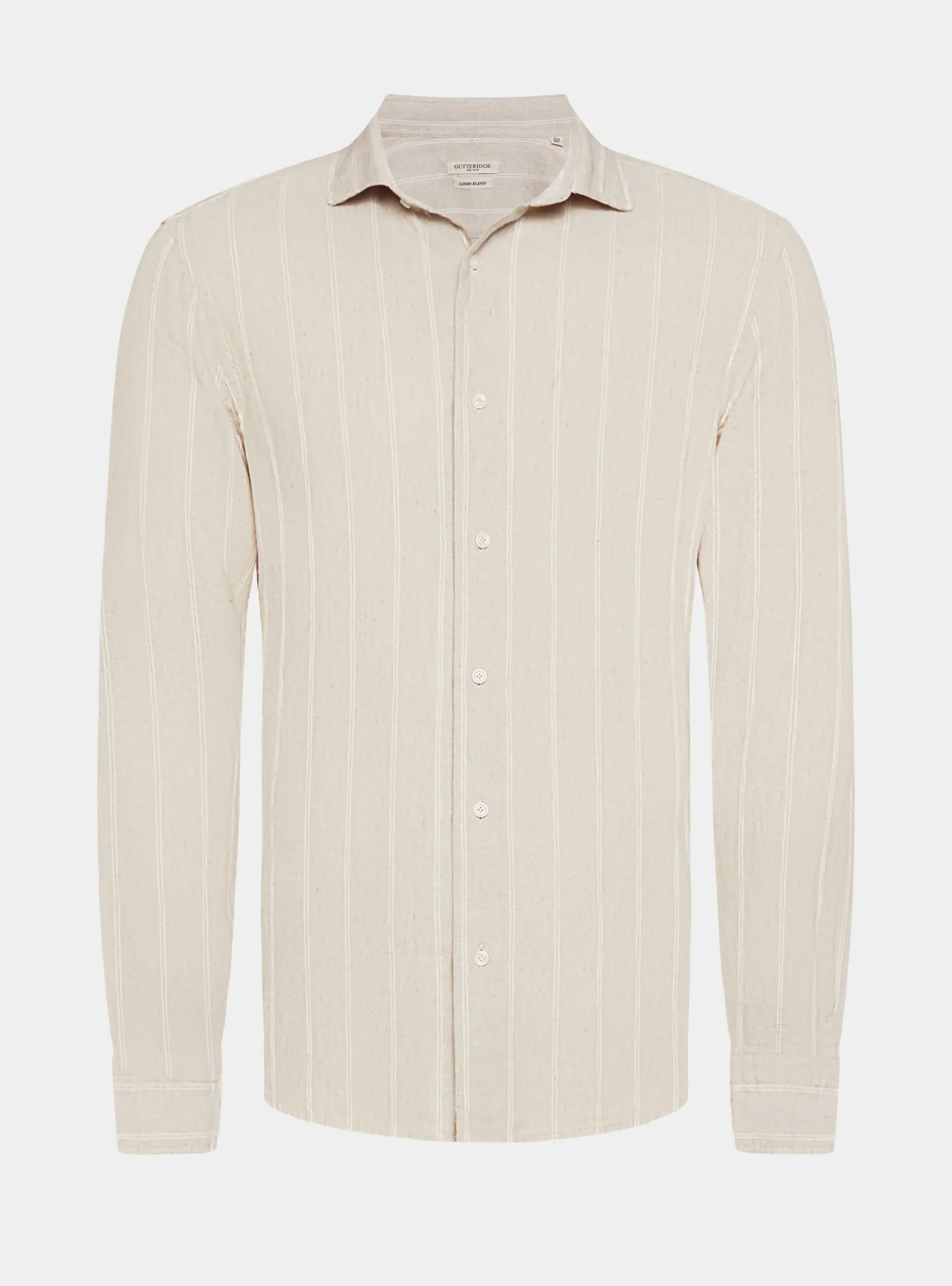 Camicia rigata in lino crepe e cotone