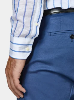 Camicia rigata in misto lino