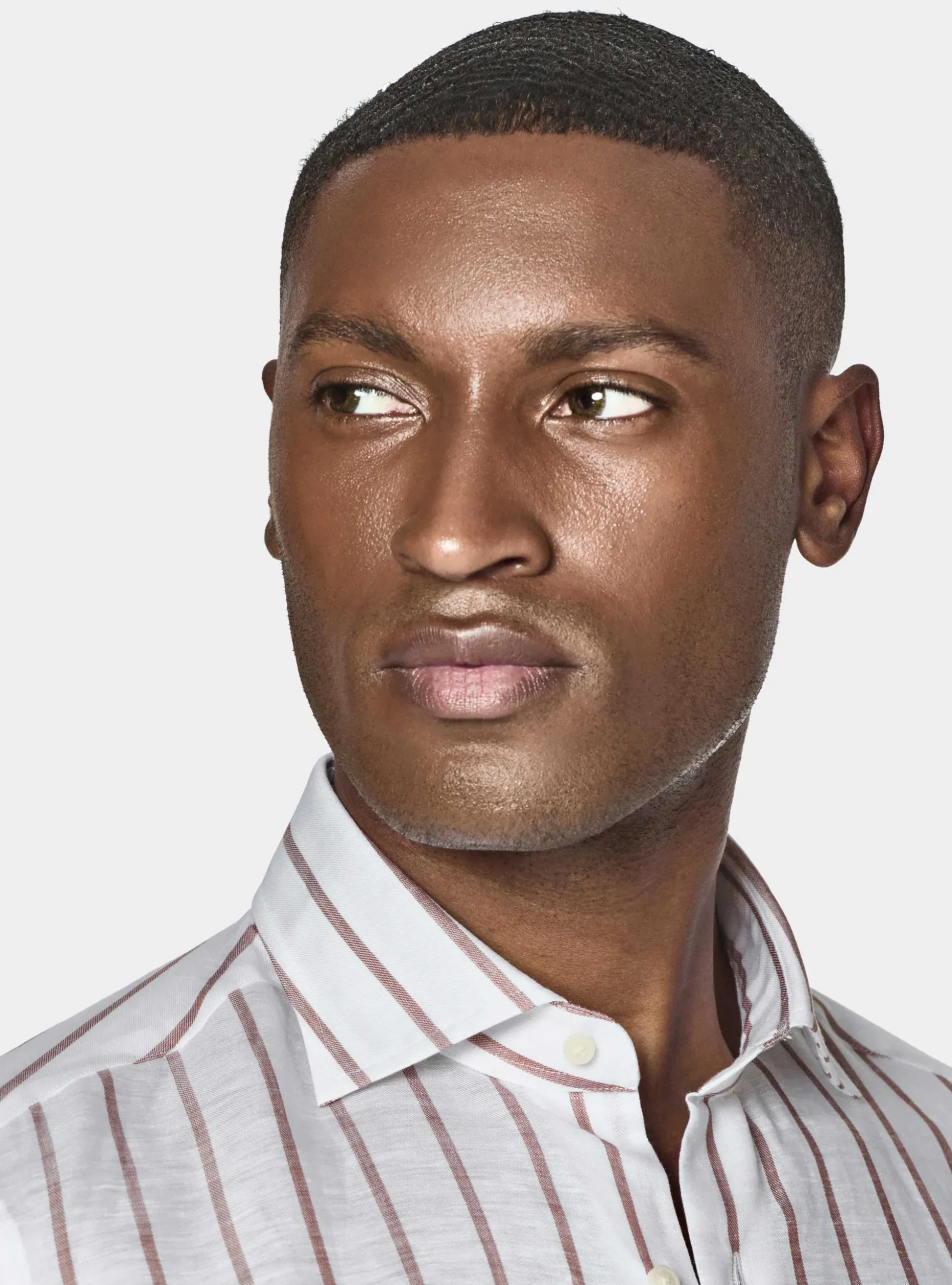 Camicia rigata in misto lino