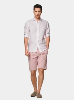 Camicia rigata in misto lino