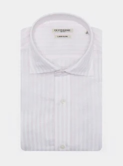 Camicia rigata in misto lino