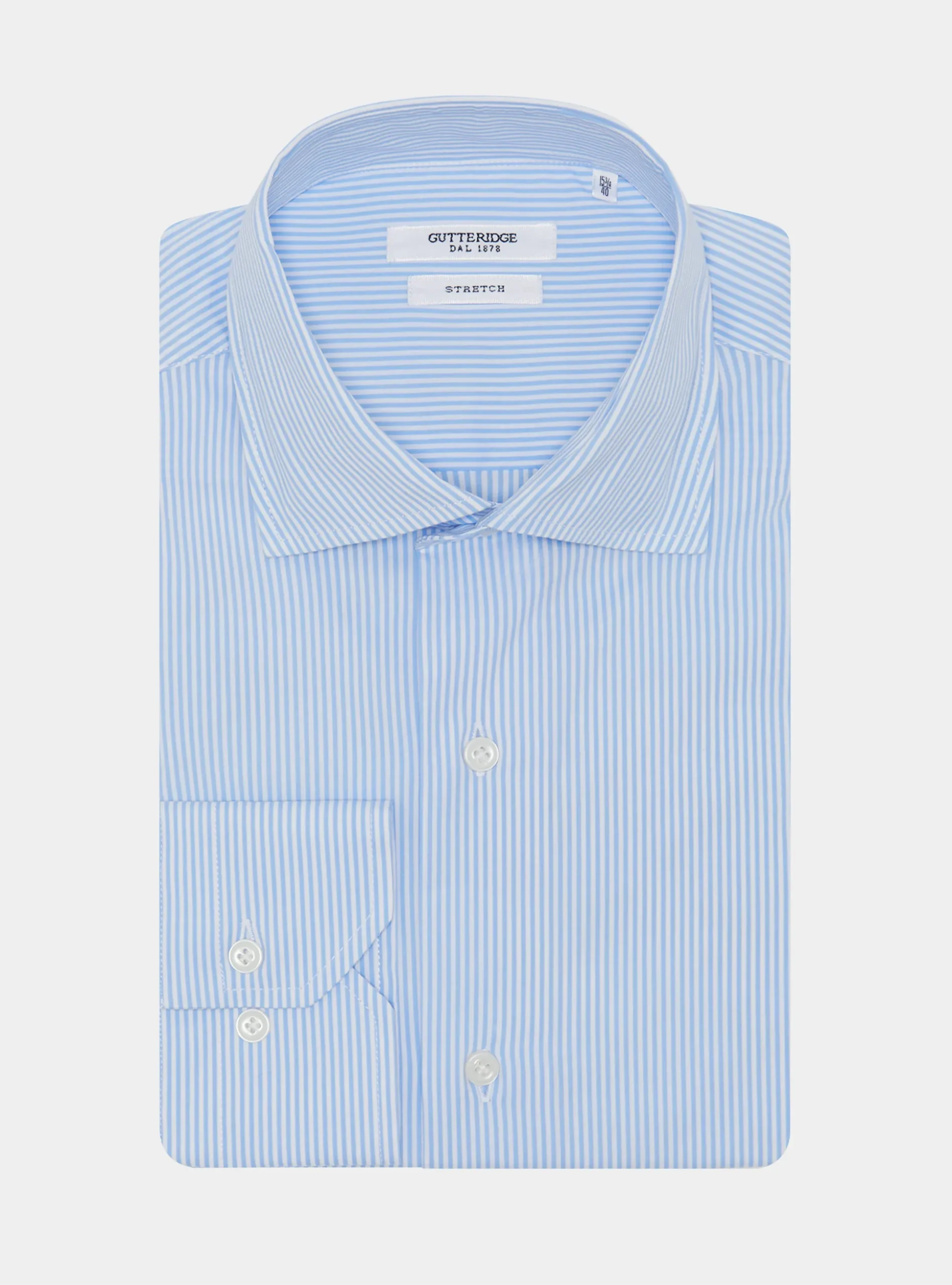 Camicia rigata in popeline stretch