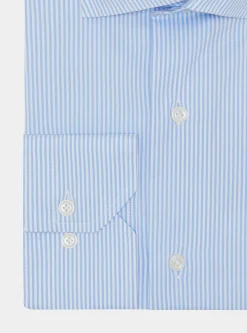 Camicia rigata in popeline stretch