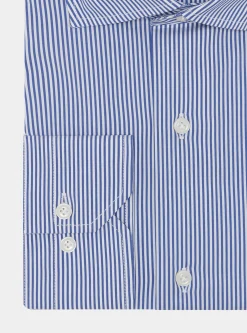 Camicia rigata in popeline stretch